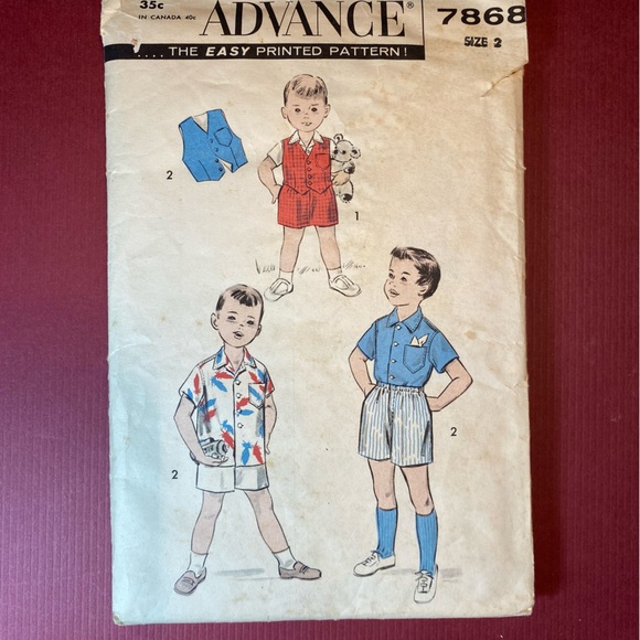 Advance Girls & Boys Toddler Sewing Pattern Lot of 2 Vintage - Picture 4 of 5